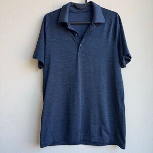 Lululemon Mens Short Sleeve Navy Blue Polo Shirt Size Small Golf Gym Athletic